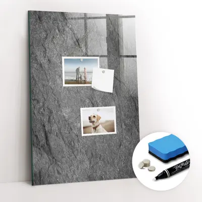 Glasmagnettafel abwischbar mit Marker Schwamm Set Planung Felsstruktur 40x60 cm