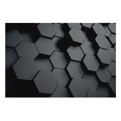 Vlies Tapete Vliestapete Wandbild Vliesdruck FotoTapete 3D-Sechsecke Schwarz