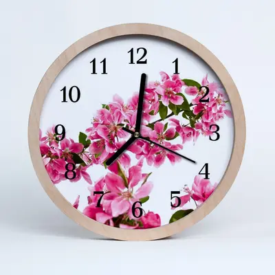 Tulup Holzuhr 30fi cm Wanduhr Küchenuhr - Blumen Blumen