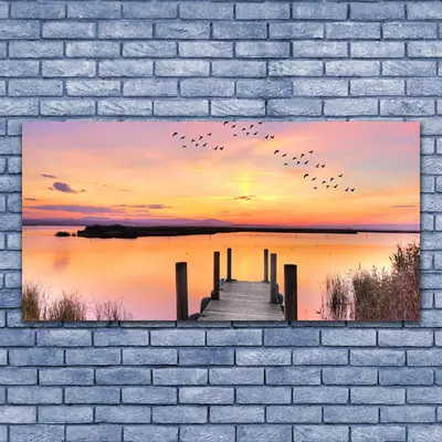 Leinwand-Bilder Wandbild Leinwandbild 140x70 Meer Brücke Landschaft