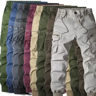 Herren Cargo Hose Baumwolle Arbeitshose Tactical Combat Outdoor Wanderhose