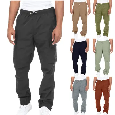 Herren Cargo Hose 100% Baumwolle Arbeitshose Tactical Combat Outdoor Wanderhose