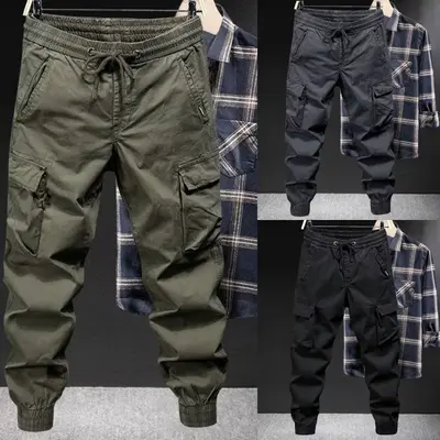 Herren Cargo Hose Baumwolle Arbeitshose Tactical Combat Outdoor Wanderhose