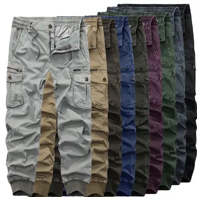Herren Cargo Hose Baumwolle Arbeitshose Tactical Combat Outdoor Wanderhose