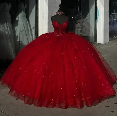 Prinzessin rot Quinceañera Kleider mit Schleife süß 15 16 Abschlussball Party