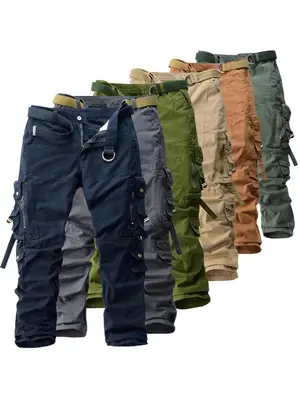 Herren Cargo Hose 100% Baumwolle Arbeitshose Tactical Combat Outdoor Wanderhose