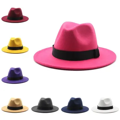 Eleganter formeller Hut Herren Damen breite Krempe Jazz Cap Party Abschlussball