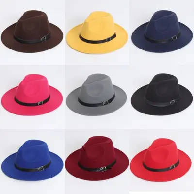 Vintage Hut Herren Damen breite Krempe Jazz Cap Party Abschlussball formell