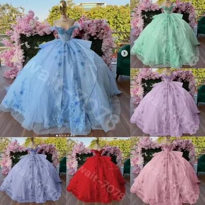 Süße 15 16 Quinceanera Kleider Schulterfrei Glitzer Party Abschlussball