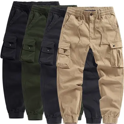 Herren Cargo Hose Baumwolle Arbeitshose Tactical Combat Outdoor Wanderhose