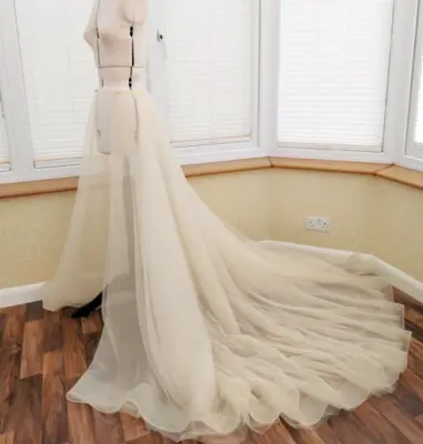 4 Lagen Tüllrock Hochzeit Schleppe weiß abnehmbarer Rock Braut Rock Customsize