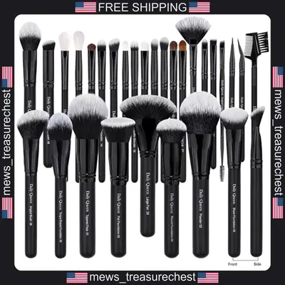 29-teiliges Profi Make-up Pinsel Set für Gesicht & Augen, schwarz