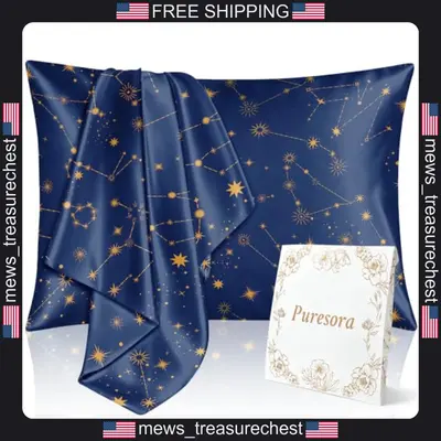 Satin Kissenbezüge 2er Set Standardgröße 20x26 Inches mit Reißverschluss