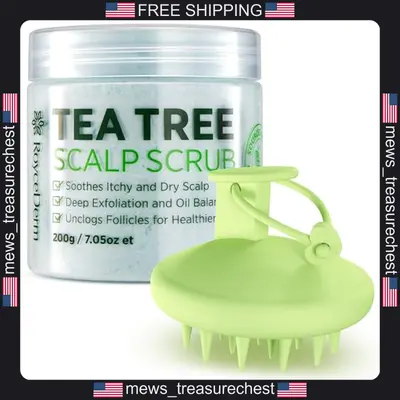 Teebaum Kopfhaut Peeling mit Massagebürste für Tiefenreinigung & Peeling