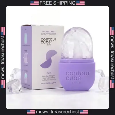 Face Ice Roller zum Formen & Entpuffen, BPA-freies Silikon, kompakt violett