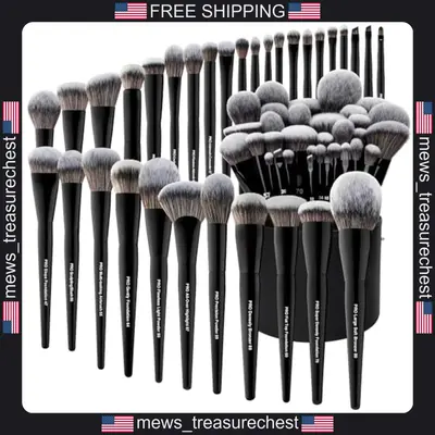 Make-up Pinsel Set 32 Teile mit großem Halter ultraweiche Kunstfasern