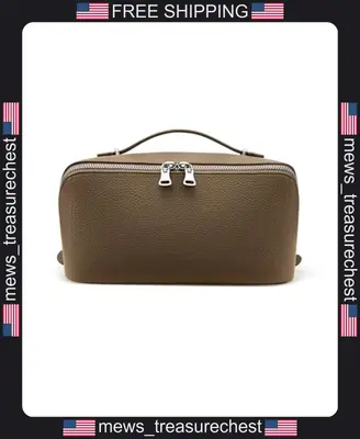 Reise Kosmetiktasche Organizer Wasserdicht Litschi Leder mit Fächern