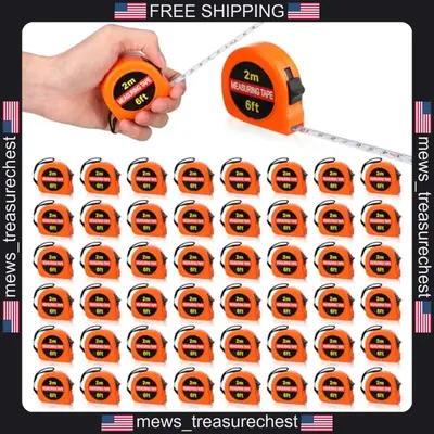 Mini Maßband Schlüsselanhänger 6 Fuß einziehbar orange 50er Pack