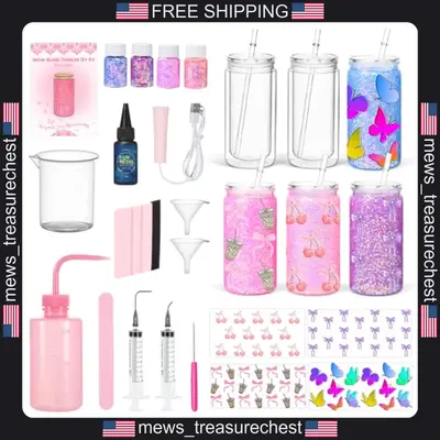 Zum Selbermachen Schneekugel Becher Kit 16 Unzen Acryl vorgebohrt klar