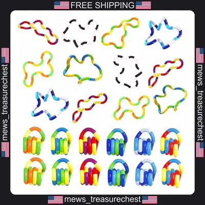 Multicolor Fidget Toys Set - 24 Stück Twist, Spin & Connect sensorisches