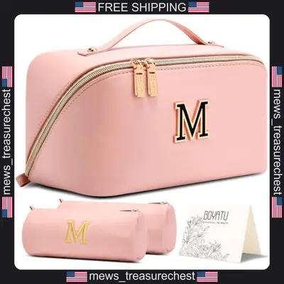Reise Kosmetiktasche mit abnehmbaren Beuteln und Monogramm Personalisierung
