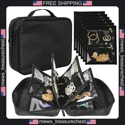 Reise Schmuck Organizer Etui mit klaren Reißverschluss Beutel