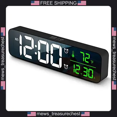 Digitale LED Wanduhr mit Datum Temperatur Helligkeit Dimmer