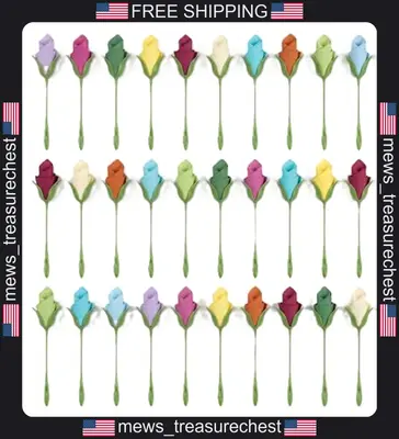 Blumen Serviettenhalter 30er Pack Grün ABS Stiel Design für Hochzeiten &