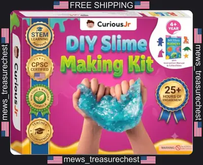 Kinder DIY Schleim Set mit Glitzer, Formen & Sammelfiguren für Alter 4+