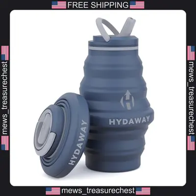 Hydaway 17 Unzen Faltbare Wasserflasche Verpackbar Auslaufsicher Silikon