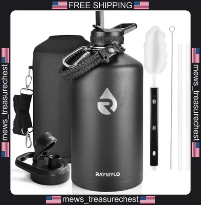 Isolierte 128 Unzen Water Bottle Edelstahl Auslaufsicher mit Paracord Griff