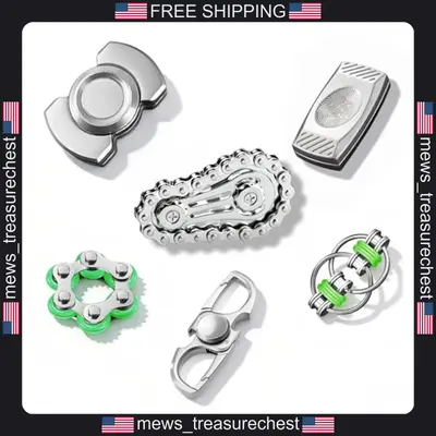 Metall Fidget Toys Set 6-teilig Stressabbau sensorische Schreibtisch Gadgets