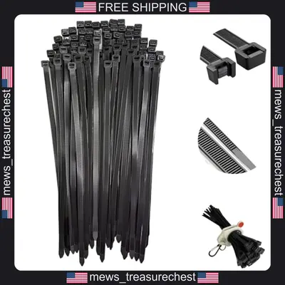 Schwerlast 12 Zoll Nylon Kabelbinder 0,3 Zoll breit 120 Pfund zugfest schwarz
