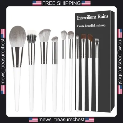 Make-up Pinsel Set 10 Stück Profi Synthetik Gesicht & Augen Pinsel