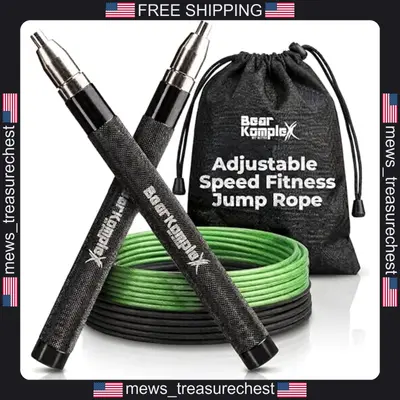 Speed Jump Rope verstellbar verwicklungsfrei Stahlseilgriffe Boxen