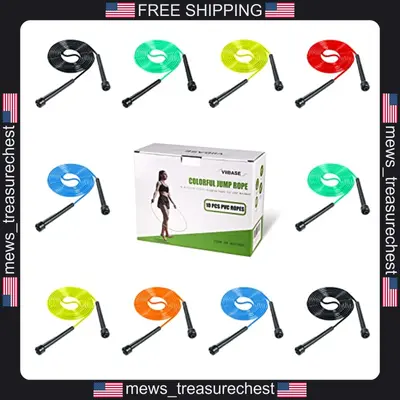 PVC Springseil 10er Set verstellbare Fitness Springseile für Training