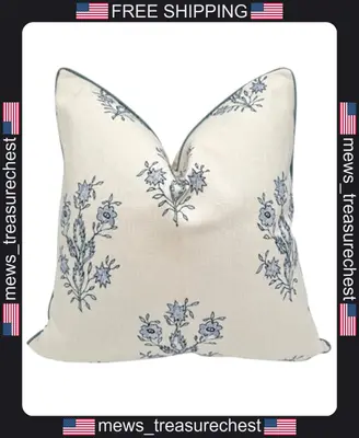 Dekorativer Kissenbezug 19x19 Zoll Baumwolle mit Blumenmuster und Reißverschluss