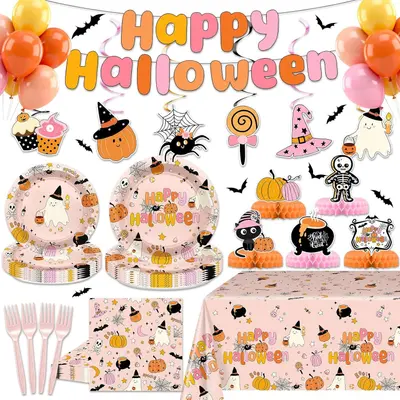 Halloween Party Deko Set rosa süß NEU