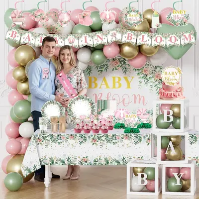 Baby Shower Deko Set "Baby in Bloom" NEU