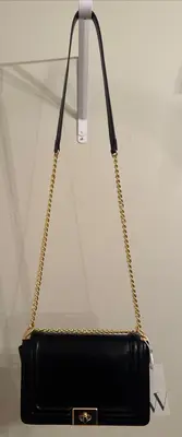 Worthington Umhängetasche Schwarz Gold Kette Neu