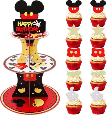 Mickey Mouse 3 Etagen Happy Birthday Tortenständer Party Deko