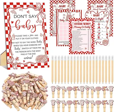 Baby Shower Games Set "Pizza/Special Delivery" Theme NEU