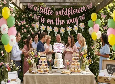 Eine kleine Wildblume ist unterwegs - Babyparty Deko NEU!