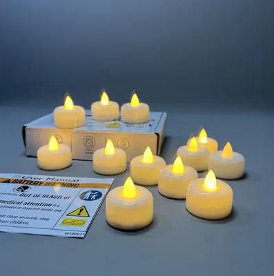12x flammenlose LED Teelichter Kerzen hell batteriebetrieben 100h+