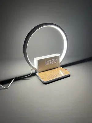 Touch Nachtlicht Uhr Kabellos Ladegerät Weiß Rauschen Nachttisch Kunst Dimmbar