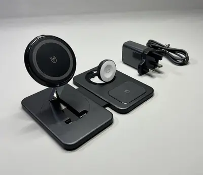 Kabellose Ladestation 15W Ständer Tasche klein faltbar für iPhone AirPods