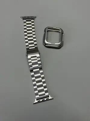 Edelstahl Armband Ersatzband mit Gehäuse für Apple Watch 42mm 44mm 45mm