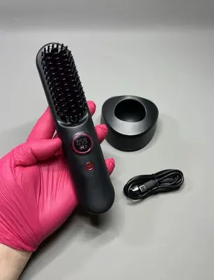 Kabellose Haar Locken Glätteisen Bürste Kamm Reisefertig