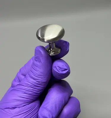 12x Schrankknöpfe gebürstet Satin Nickel T-Stange 28 mm Einloch Schubladengriffe