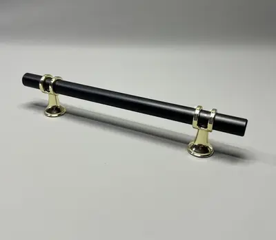 10x Küchen Schrankgriffe 128 mm schwarz gold Schublade Kleiderschrank